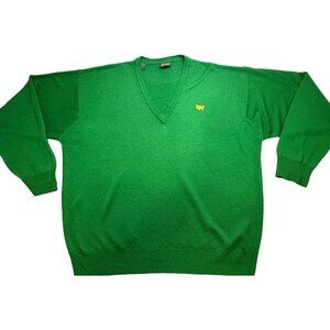 The Masters Augusta GA Bobby Jones 100% Wool Sweater XL Made in Italy Green